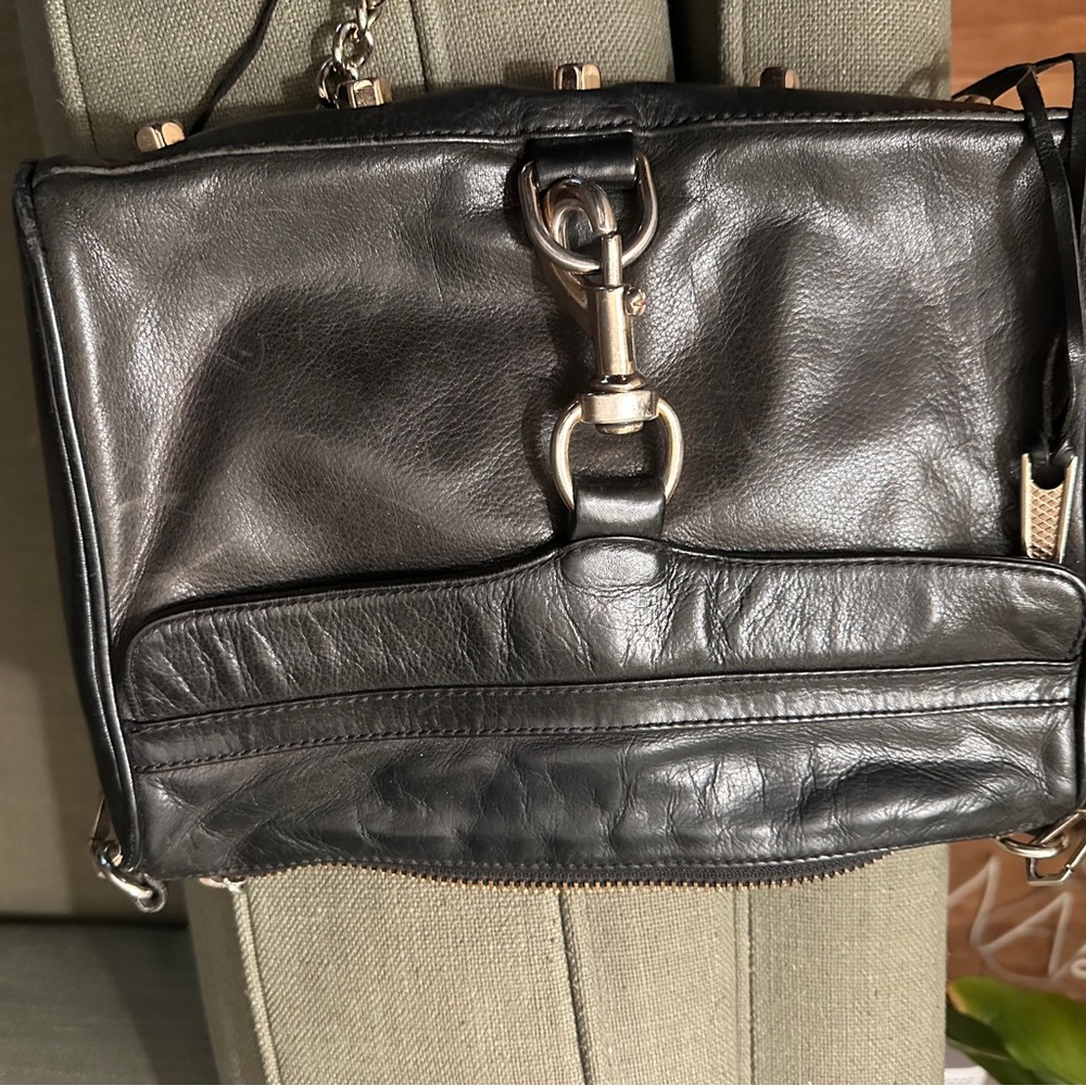 Rebecca Minkoff Black Crossbody Bag with Silver Chain - Picture 5 of 6